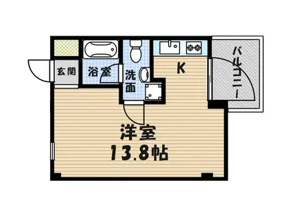 デイグラン武庫之荘(ワンルーム/1階)の間取り写真