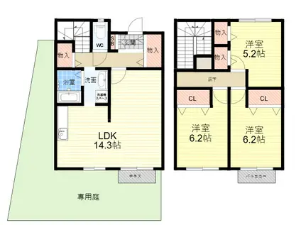 リヴェール昆陽(3LDK)の間取り写真