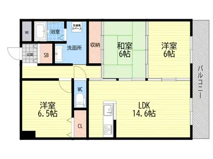 PINE COURT(3LDK/1階)の間取り写真