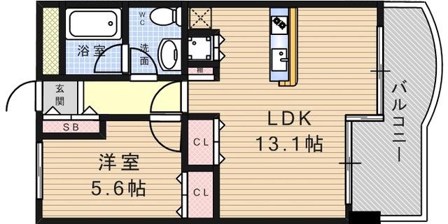 コナビレッジ9(1LDK/6階)の間取り写真