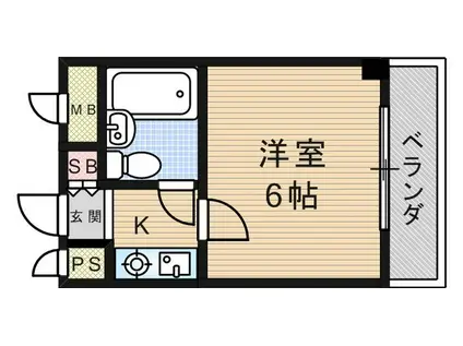 エクセレンス武庫之荘(1K/2階)の間取り写真