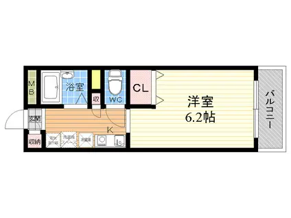 エスペランサカーサ(1K/2階)の間取り写真