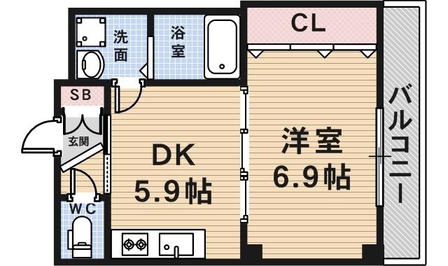 MKコート立花(1DK/1階)の間取り写真