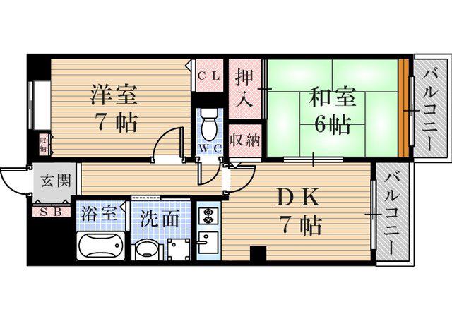 第2阪下マンション(2DK/4階)の間取り写真
