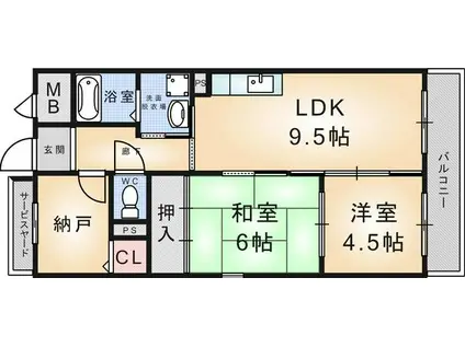 ラサンシャイン(2SLDK/1階)の間取り写真