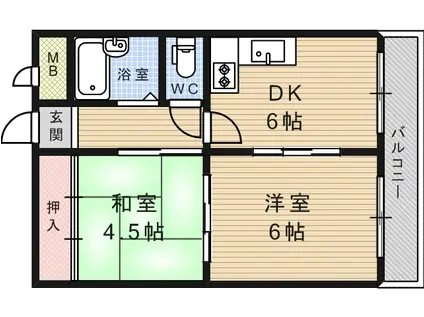 アートフィオーレ(1LDK/5階)の間取り写真