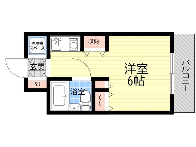パシフィック南武庫之荘(1K/5階)の間取り写真