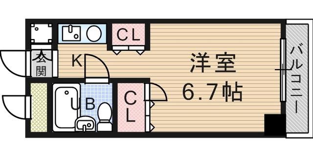 パシフィック南武庫之荘(ワンルーム/3階)の間取り写真