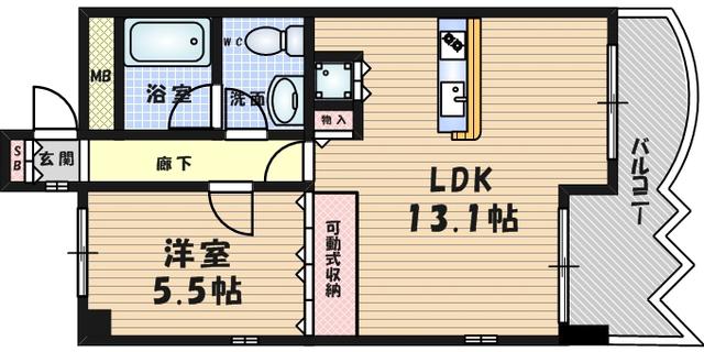 コナビレッジ3号棟(1LDK/4階)の間取り写真