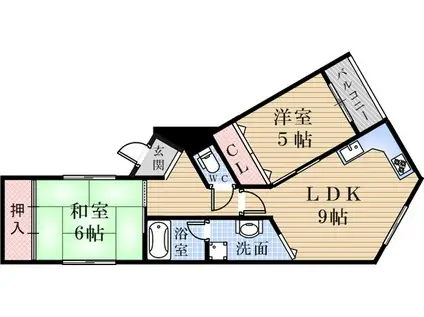 日興レジデンス(2LDK/2階)の間取り写真