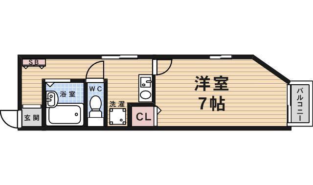 第3武庫ビューハイツ(1K/3階)の間取り写真