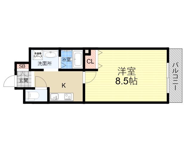 BLOOM LIFE TSUKAGUCHI(1K/4階)の間取り写真