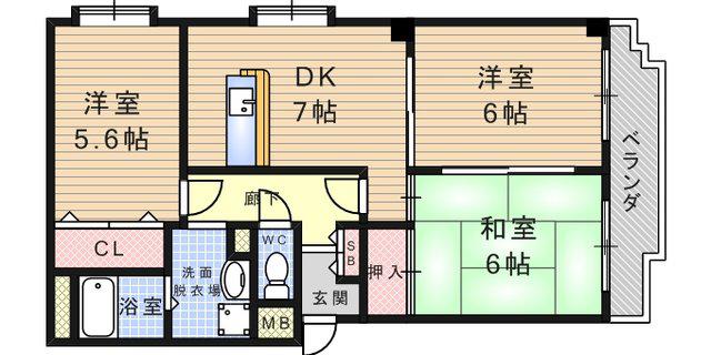 フォレスト武庫之荘2(3LDK/3階)の間取り写真