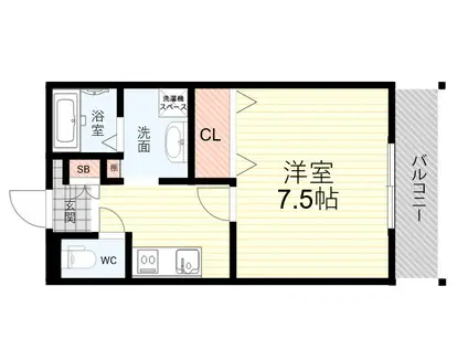 ABBEY ROAD(1K/2階)の間取り写真