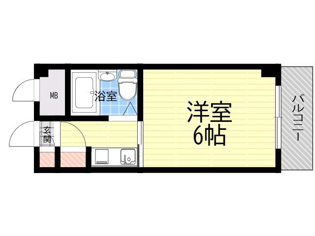 ひらこうパート1(1K/5階)の間取り写真