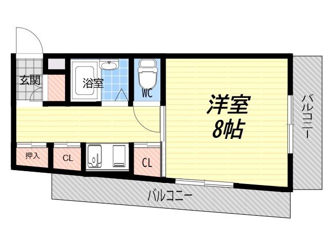 ひらこうパート1(1K/5階)の間取り写真