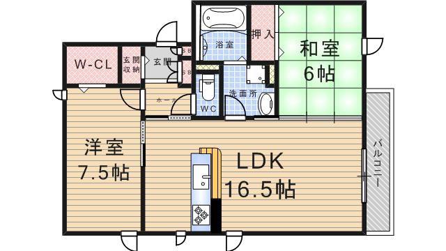 シューパレス3(2LDK/2階)の間取り写真