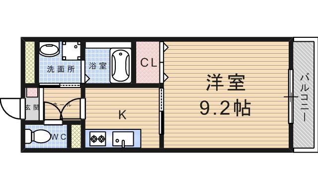 アムール宮崎(1K/1階)の間取り写真