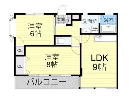 伊丹日野ビル(2LDK/5階)の間取り写真