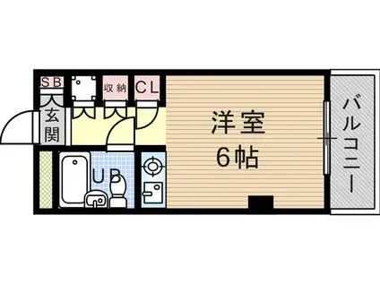 ハッピーコート塚口駅前(1K/5階)の間取り写真