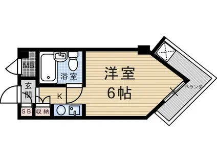 キューブAMX(ワンルーム/7階)の間取り写真