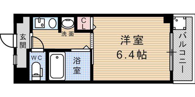 第6カシノハイツ(1K/3階)の間取り写真