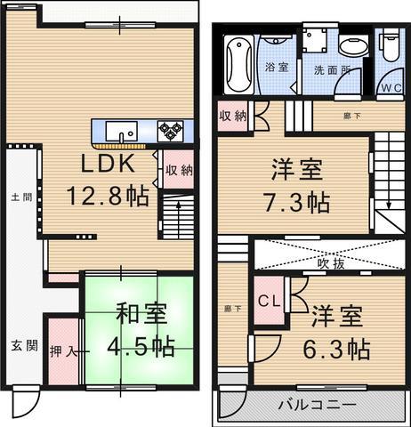GRM5(3LDK/1階)の間取り写真