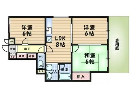 メゾンルミエール(3LDK/1階)の間取り写真