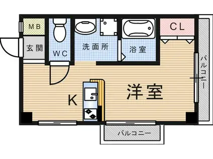 高田マンション(ワンルーム/3階)の間取り写真