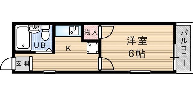 ヴィラエスポワールⅡ(1K/1階)の間取り写真