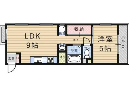 サンオーニック武庫之荘(1LDK/3階)の間取り写真