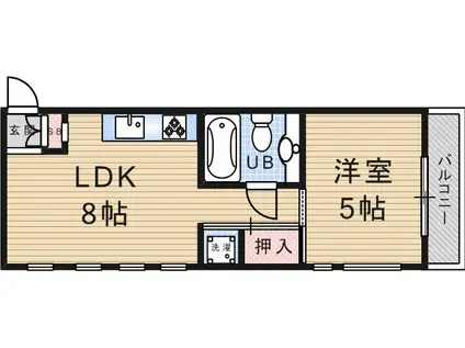 サンオーニック武庫之荘(1LDK/1階)の間取り写真