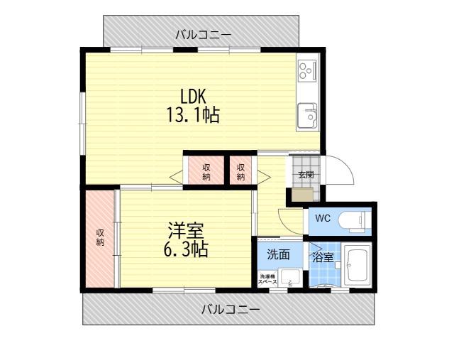 メゾンド・シャルム(1LDK/2階)の間取り写真