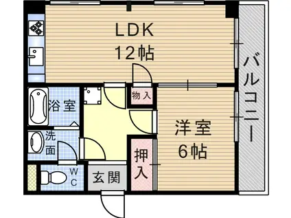 メゾンエトワール(1LDK/2階)の間取り写真