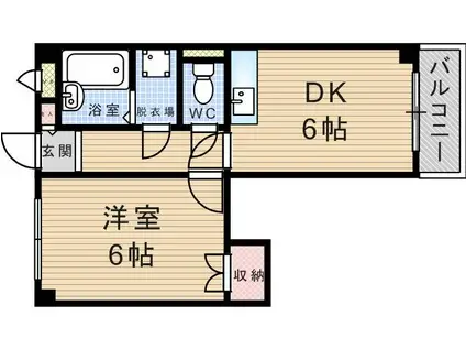 SOBI イースト(1DK/5階)の間取り写真