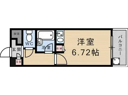 プライムコート武庫之荘(ワンルーム/3階)の間取り写真