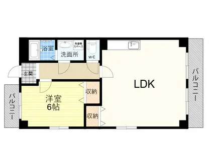 REBANGA武庫之荘アパートメント(1LDK/2階)の間取り写真