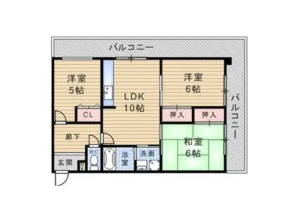 サンルミナス武庫之荘東(3LDK/2階)の間取り写真