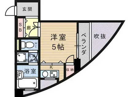 ライオネス富松(ワンルーム/2階)の間取り写真