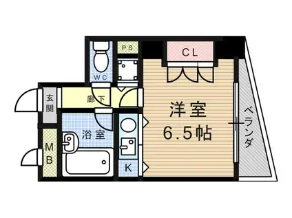 ライオネス富松(ワンルーム/3階)の間取り写真