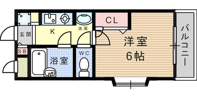 ステラハウス14(1K/3階)の間取り写真