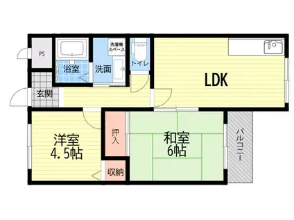 グランディアミ・アモーレ南塚口(2LDK/5階)の間取り写真