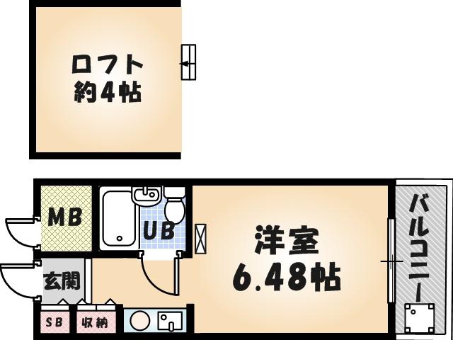 アートンヒュース(ワンルーム/3階)の間取り写真