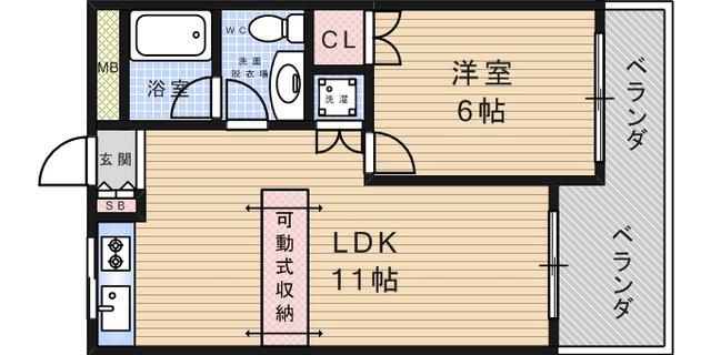 コナビレッジ6(1LDK/4階)の間取り写真