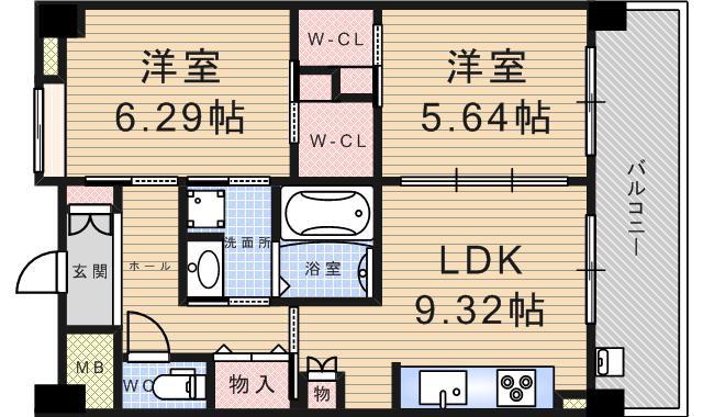 プラマー5番館(2LDK/2階)の間取り写真