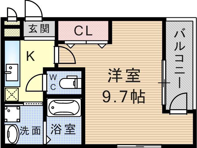 フジパレス武庫之荘5番館(1K/2階)の間取り写真
