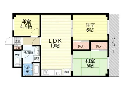 ローレルハイム塚口(2SLDK/2階)の間取り写真