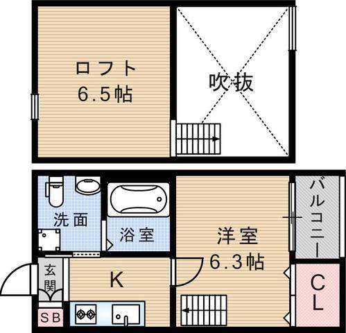 ルシエル(1K/1階)の間取り写真