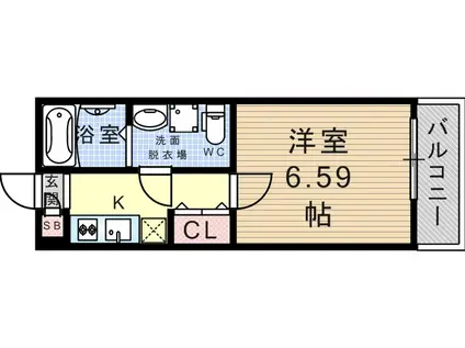 プレステージスクエア(1K/1階)の間取り写真