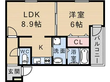 フジパレス南武庫之荘2番館(1LDK/2階)の間取り写真